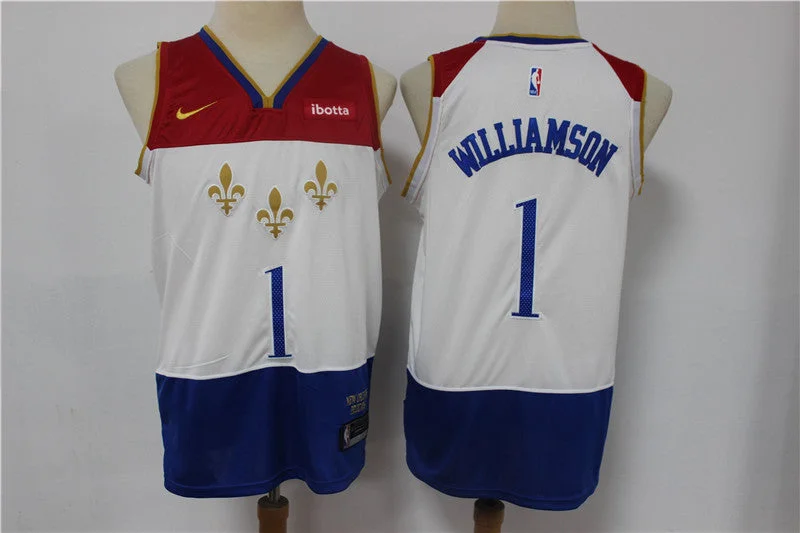 Basketball Jersey For Custom Event Team Orders-Pelicans 1 Zion Williamson White 2020-21 City Edition Swingman Basketball Jersey