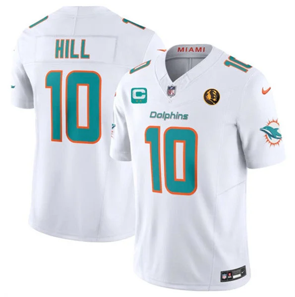 Football Jersey With Custom Logo-Men's Miami Dolphins #10 Tyreek Hill White 2023 F.U.S.E. With 2-star C Patch And John Madden Patch Vapor Limited Football Stitched Jersey