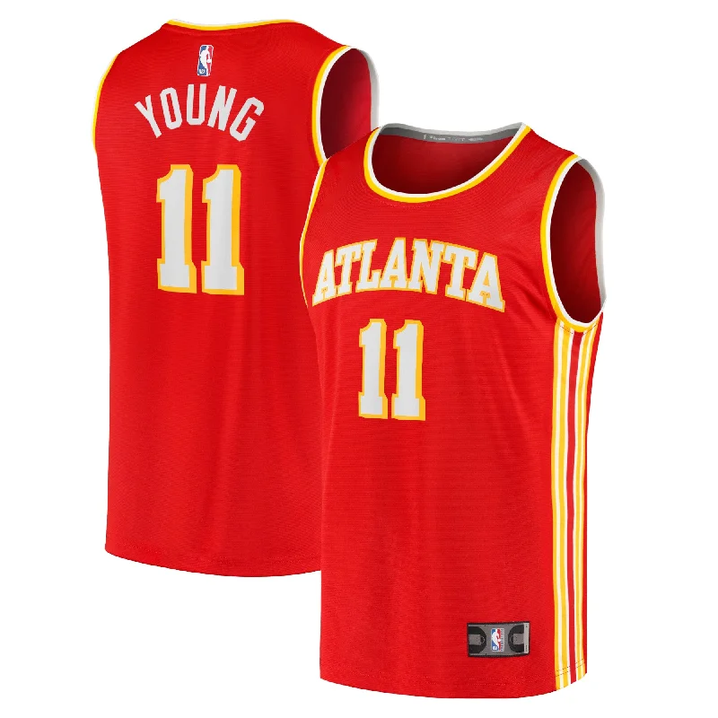 Basketball Jersey For Personalized Fan Apparel-Trae Young Atlanta Hawks Branded Fast Break Basketball Jersey - Icon Edition - Red