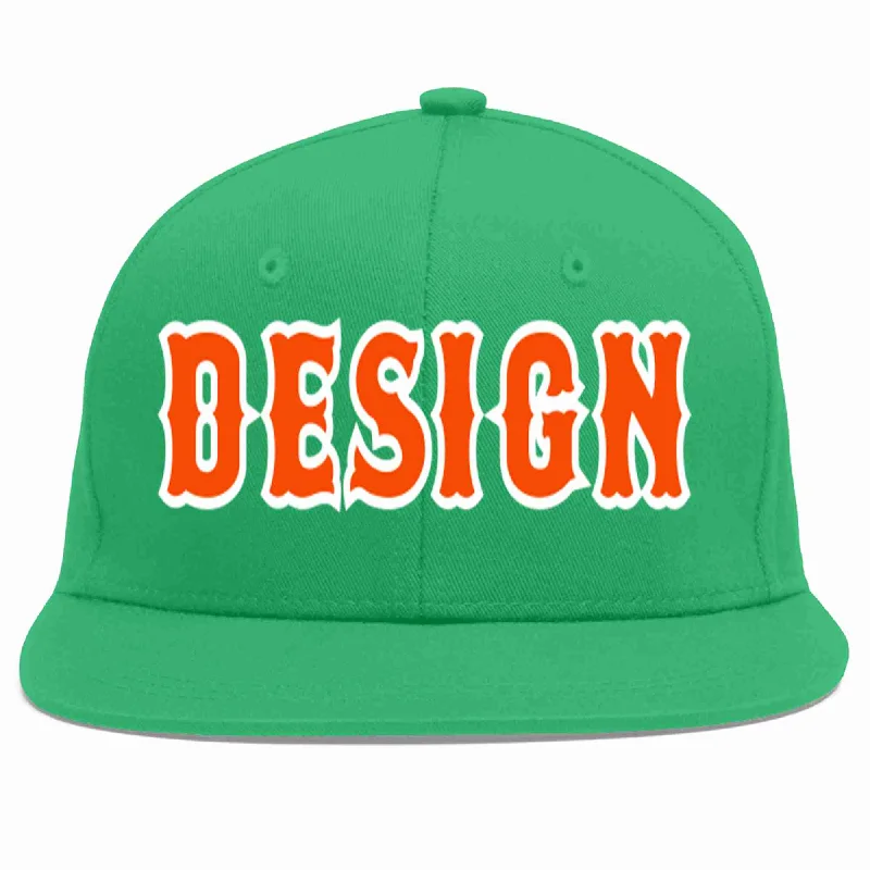 Baseball Cap For Custom League Apparel-Custom Teal Orange-White Flat Eaves Sport Baseball Cap