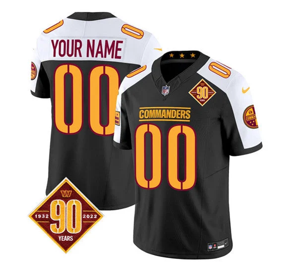 Football Jersey For Player And Team Apparel-Men's Washington Commanders Active Player Custom Black/White 2023 F.U.S.E. 90th Anniversary Vapor Limited Football Stitched Jersey