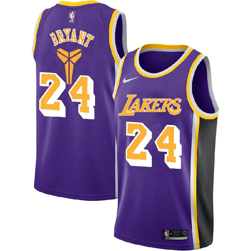 Basketball Jersey For Team Apparel-Lakers 24 Kobe Bryant Purple Swingman Basketball Jersey