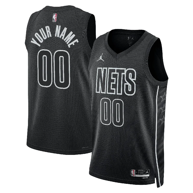 Basketball Jersey For Fan Apparel Customization-Brooklyn Nets Jordan Brand Unisex 2022/23 Swingman Custom Basketball Jersey - Statement Edition - Black