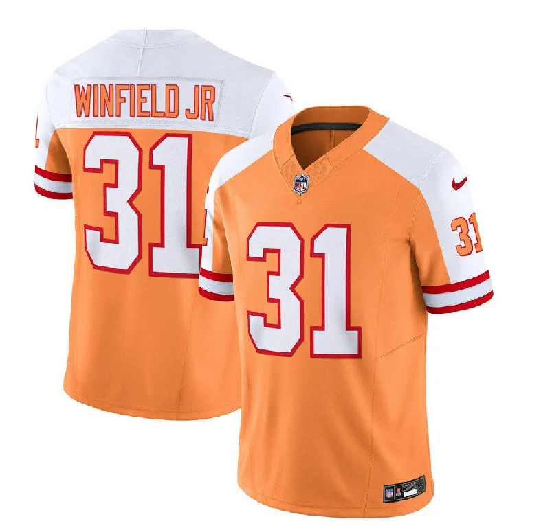 Football Jersey With Custom Embroidery-Men's Tampa Bay Buccaneers #31 Antoine Winfield Jr. 2023 F.U.S.E. White/Gold Throwback Limited Football Stitched Jersey