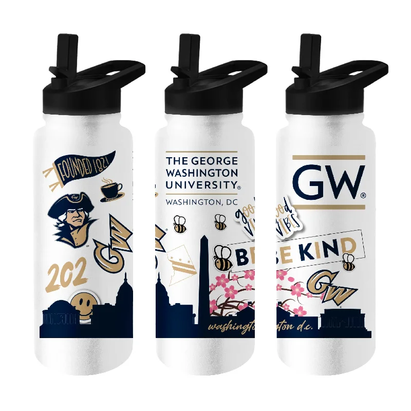 Team Mug For Fan Gifts-George Washington 34oz Native Quencher Bottle