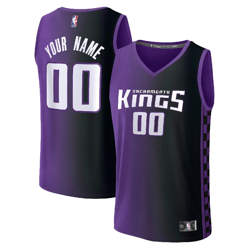 Basketball Jersey For Team Logo Customization-Sacramento Kings Branded Custom Fast Break Basketball Jersey - Purple - Statement Edition