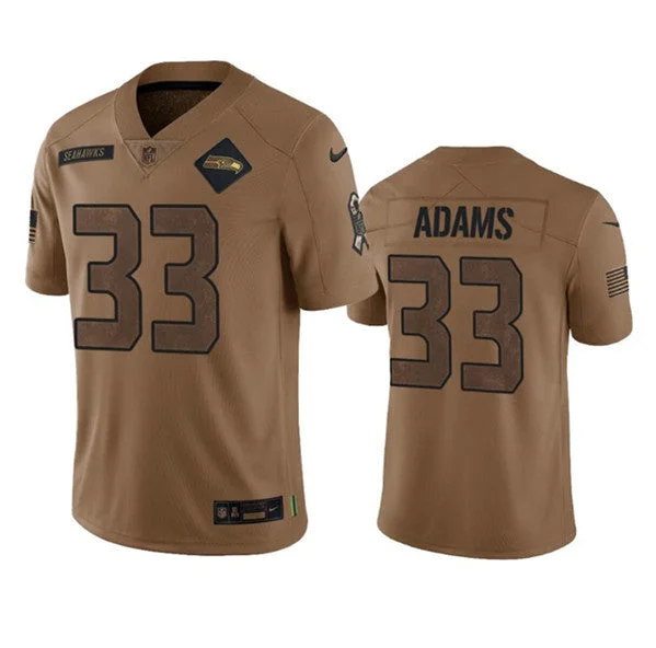 Football Jersey With Custom Fan Graphics-Men's Seattle Seahawks #33 Jamal Adams 2023 Brown Salute To Service Limited Football Stitched Jersey