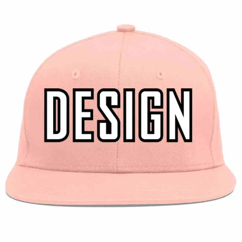 Baseball Cap For Team Supporter Gear-Custom Pink White-Black Flat Eaves Sport Baseball Cap Design for Men/Women/Youth