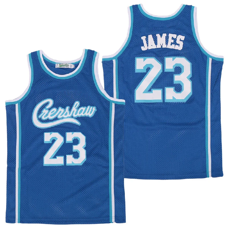 Basketball Jersey With Custom Patch Designs-Lakers 23 Lebron James Light Blue Swingman Basketball Jersey