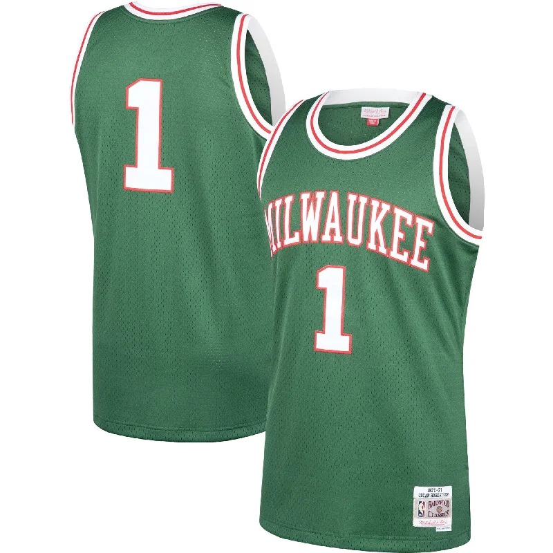 Basketball Jersey For Team Event Custom Orders-Oscar Robertson Milwaukee Bucks 2001/02 Hardwood Classics Swingman Basketball Jersey - Green