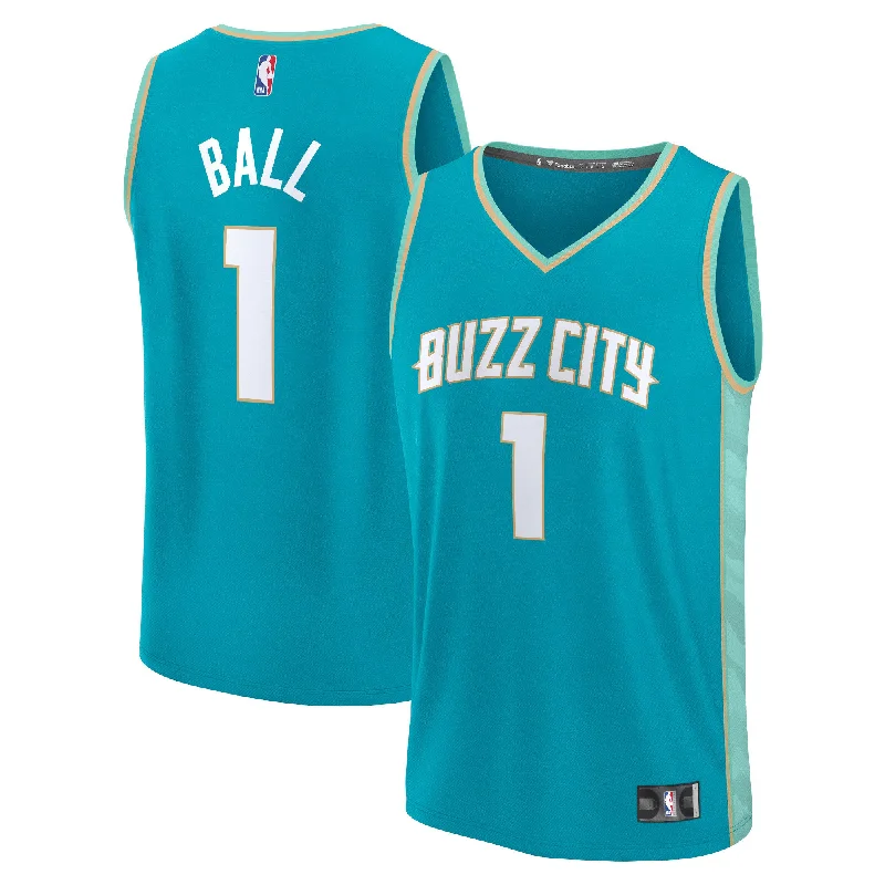 Basketball Jersey For Fundraising Events-Lamelo Ball Charlotte Hornets Branded Fast Break Basketball Jersey - Teal - City Edition