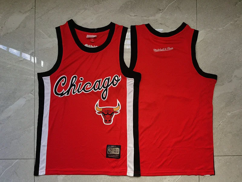 Basketball Jersey For School Teams-Bulls Blank Red Mitchell & Ness Basketball Jersey