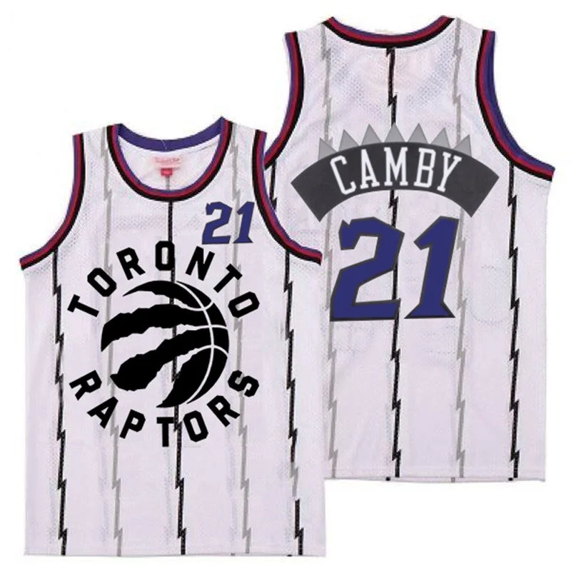 Basketball Jersey For Group Sports Fan Orders-Raptors 21 Marcus Camby White Retro Basketball Jersey