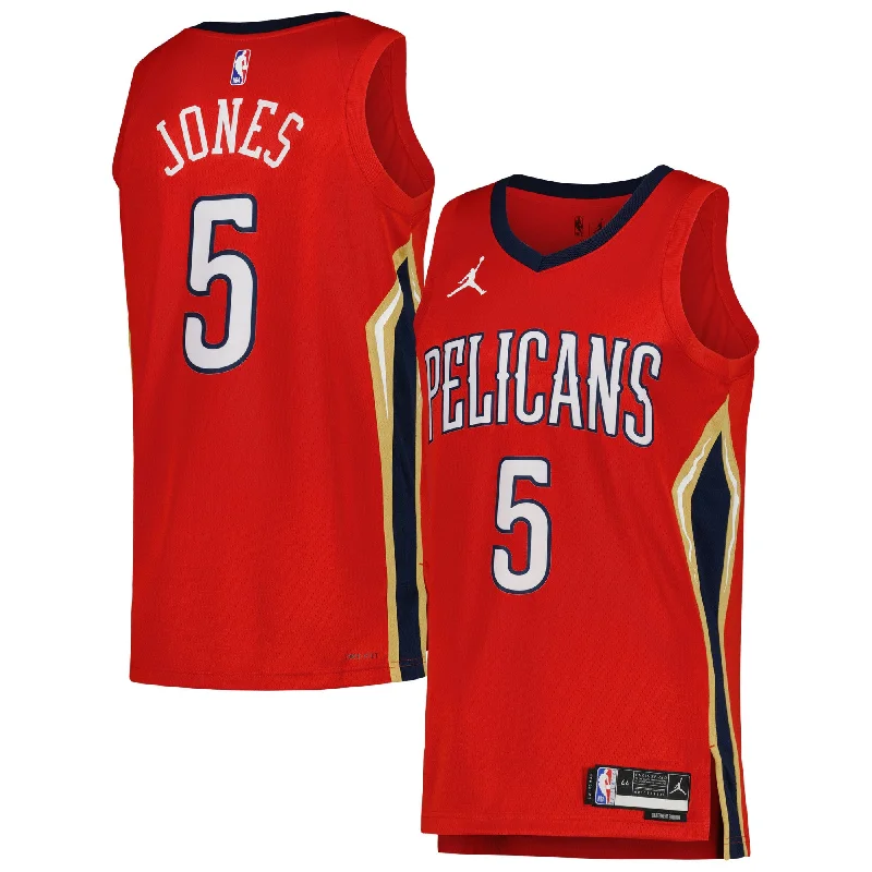 Basketball Jersey For Special Event Merchandise-Herbert Jones New Orleans Pelicans Jordan Brand Unisex Swingman Basketball Jersey - Statement Edition - Red