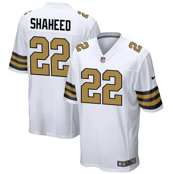 Football Jersey For Tournament Fan Gear-Men's New Orleans Saints #22 Rashid Shaheed White Color Rush Football Stitched Game Jersey