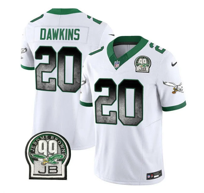 Football Jersey For Professional Fan Gear Customization-Men's Philadelphia Eagles #20 Brian Dawkins White 2023 F.U.S.E. Throwback Vapor Untouchable Limited Football Stitched Jersey