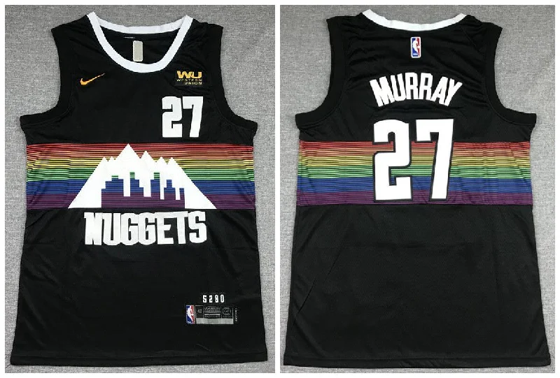 Basketball Jersey For Promotional Team Events-Nuggets 27 Jamal Murray Black City Edition Swingman Basketball Jersey