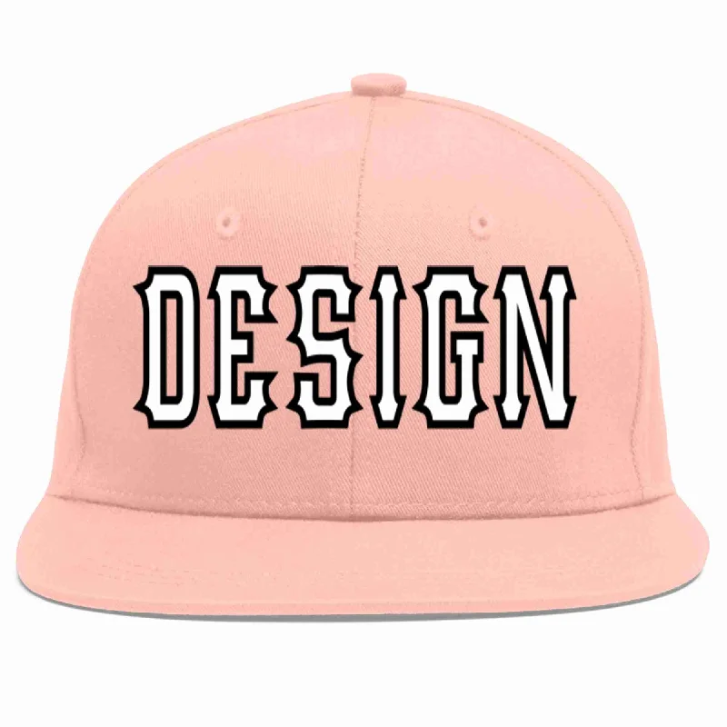 Baseball Cap For Family And Friends Gifts-Custom Pink White-Black Flat Eaves Sport Baseball Cap Design for Men/Women/Youth