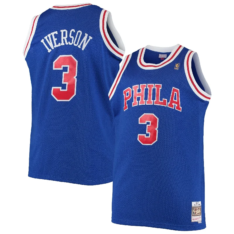 Basketball Jersey For Exclusive Fan Custom Orders-Allen Iverson Philadelphia 76ers 1996/97 Big & Tall Hardwood Classics Swingman Basketball Jersey - Royal