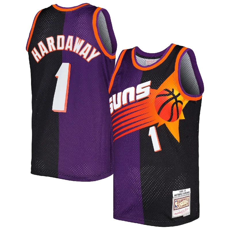 Basketball Jersey For Special Limited Edition Orders-Penny Hardaway Phoenix Suns Hardwood Classics 1999/00 Split Swingman Basketball Jersey - Purple/black