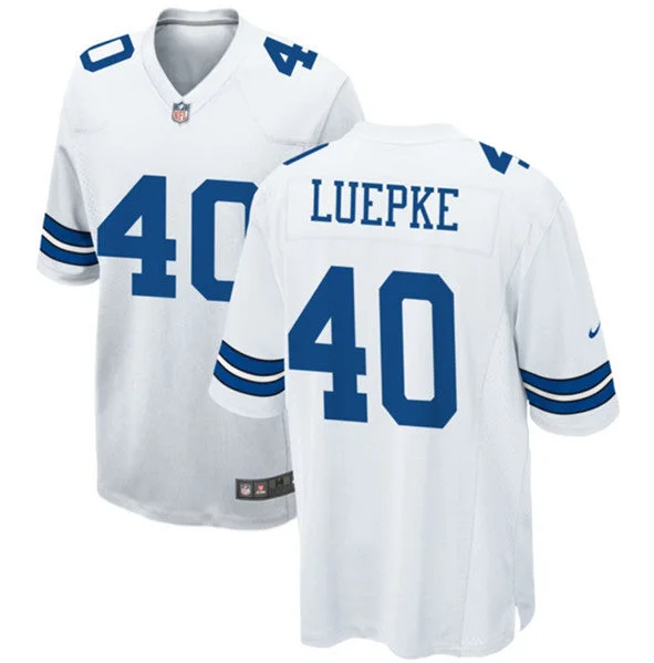 Football Jersey For Official Sports Events-Men's Dallas Cowboys #40 Hunter Luepke White Stitched Football Game Jersey