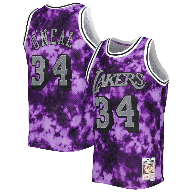 Basketball Jersey For Custom Fan Clothing-Shaquille O'neal Los Angeles Lakers 1996/97 Galaxy Swingman Basketball Jersey - Purple