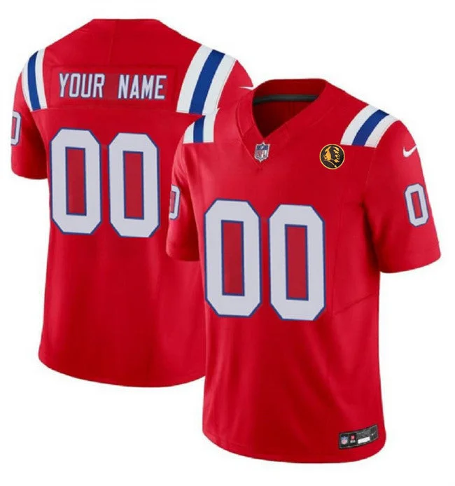 Football Jersey For Fundraisers-Men's New England Patriots Active Player Custom Red 2023 F.U.S.E. With John Madden Patch Vapor Limited Football Stitched Jersey