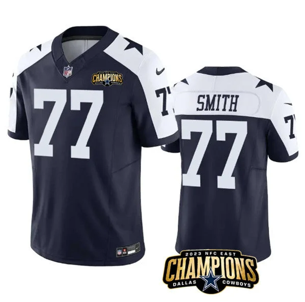 Football Jersey For Personalized Game Day Gear-Men's Dallas Cowboys #77 Tyron Smith Navy/White 2023 F.U.S.E. NFC East Champions Patch Football Stitched Jersey