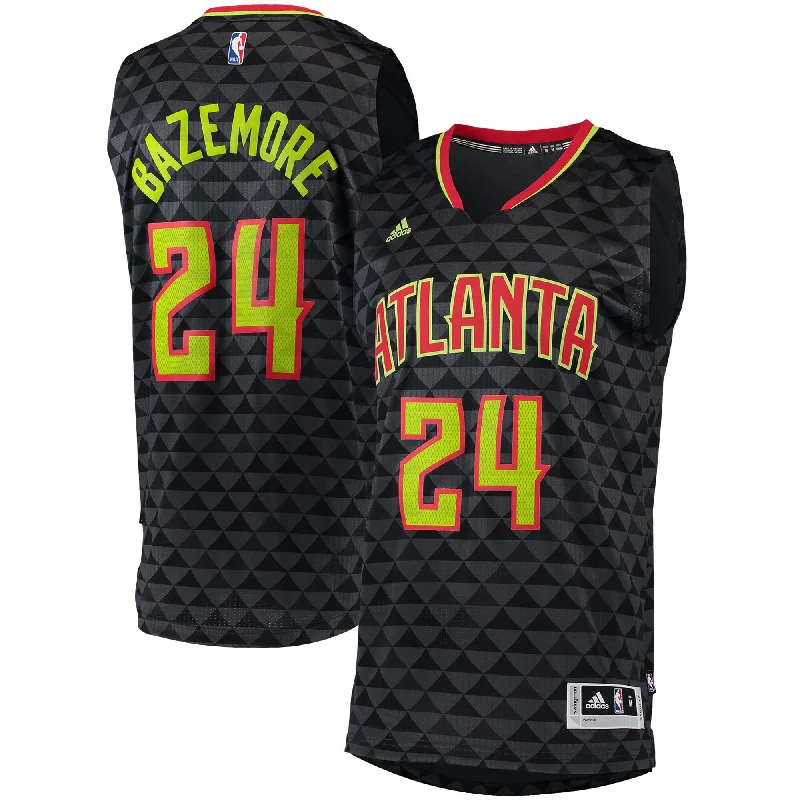 Basketball Jersey With Custom Team Names-Kent Bazemore Atlanta Hawks Swingman Basketball Jersey - Charcoal