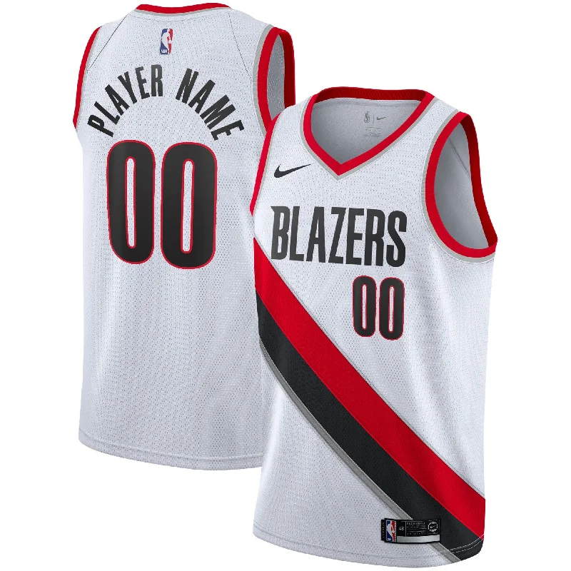 Basketball Jersey For Family Orders-Portland Trail Blazers 2020/21 Swingman Custom Basketball Jersey - Association Edition - White