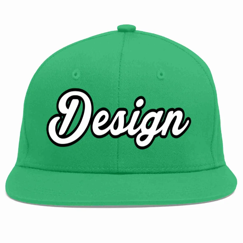 Baseball Cap For Summer Wear-Custom Teal White-Black Flat Eaves Sport Baseball Cap