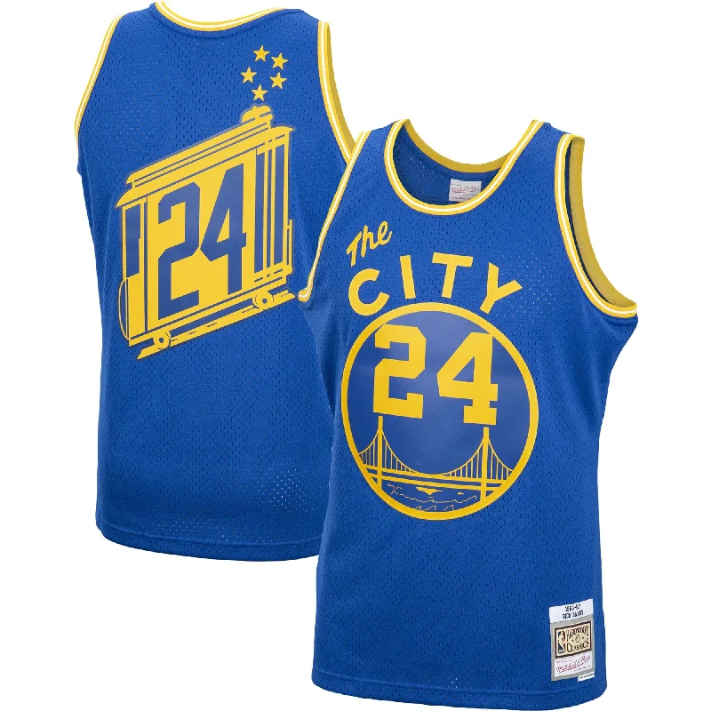 Basketball Jersey For High School Teams-Rick Barry Golden State Warriors 2001/02 Hardwood Classics Swingman Basketball Jersey - Royal