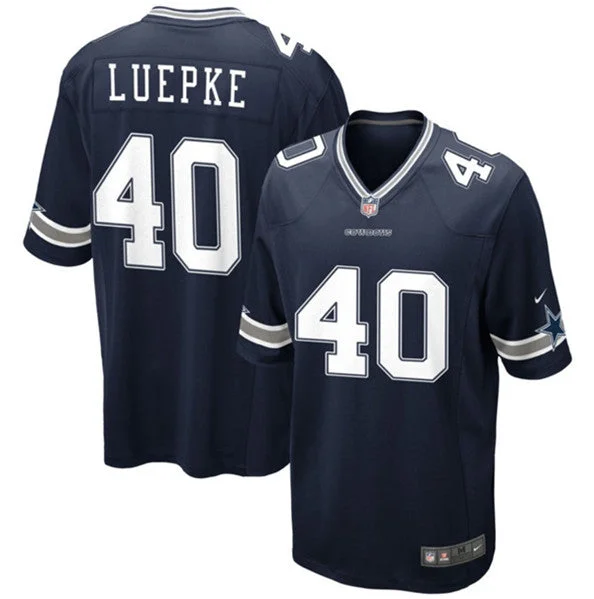 Football Jersey For Custom Team Orders And Gifts-Men's Dallas Cowboys #40 Hunter Luepke Navy Stitched Football Game Jersey