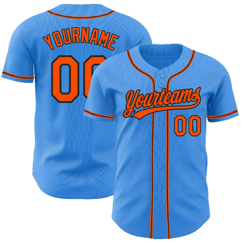 Baseball Jersey For Game Day Supporter Gear-Custom Electric Blue Orange-Black Authentic Baseball Jersey