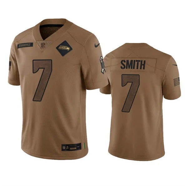 Football Jersey For Softball Fan Custom Gear-Men's Seattle Seahawks #7 Geno Smith 2023 Brown Salute To Service Limited Football Stitched Jersey