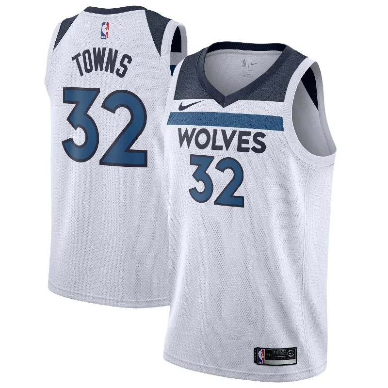 Basketball Jersey For Youth Team Apparel-Karl-anthony Towns Minnesota Timberwolves Swingman Basketball Jersey White - Association Edition