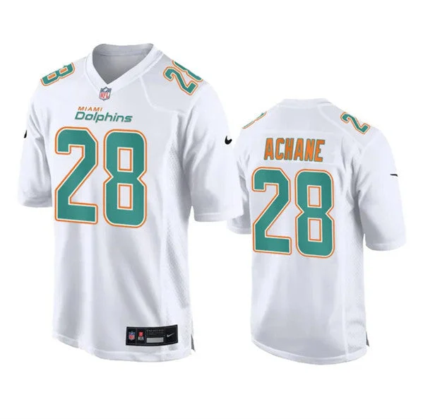 Football Jersey For Custom Team Player Recognition-Men's Miami Dolphins #28 De'Von Achane White Fashion Vapor Untouchable Football Stitched Jersey