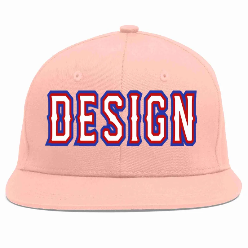 Baseball Cap For Group Custom Orders-Custom Pink White-Red Flat Eaves Sport Baseball Cap Design for Men/Women/Youth