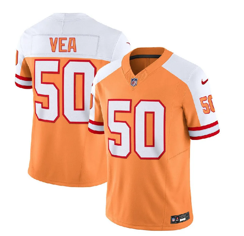 Football Jersey For Player Recognition-Men's Tampa Bay Buccaneers #50 Vita Vea 2023 F.U.S.E. White/Gold Throwback Limited Football Stitched Jersey