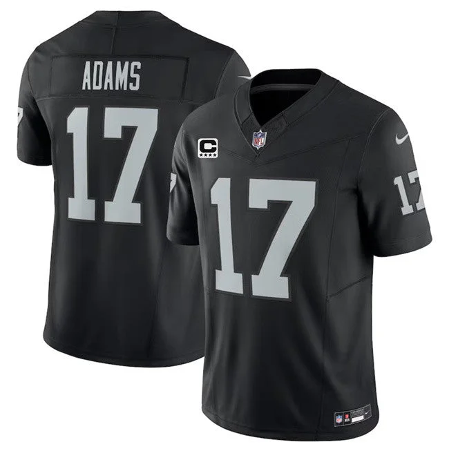 Football Jersey For Softball Game Day Merchandise-Men's Las Vegas Raiders #17 Davante Adams Black 2023 F.U.S.E With 4-Star C Patch Vapor Untouchable Football Stitched Jersey