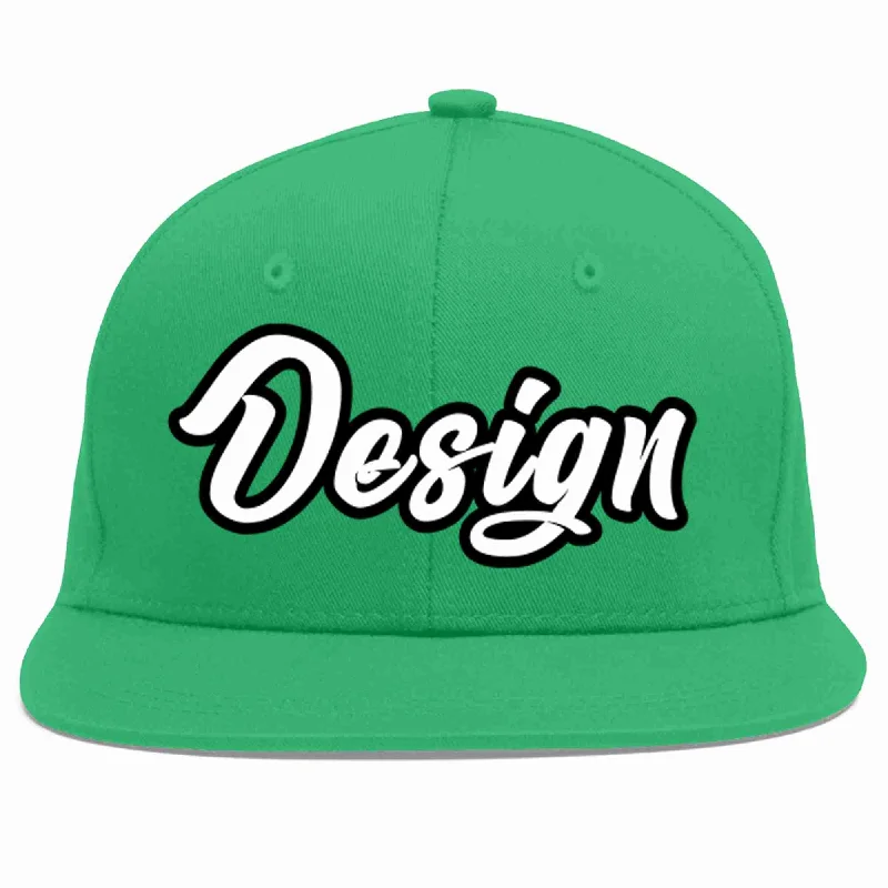 Baseball Cap For Personalized Gifts And Orders-Custom Teal White-Black Flat Eaves Sport Baseball Cap