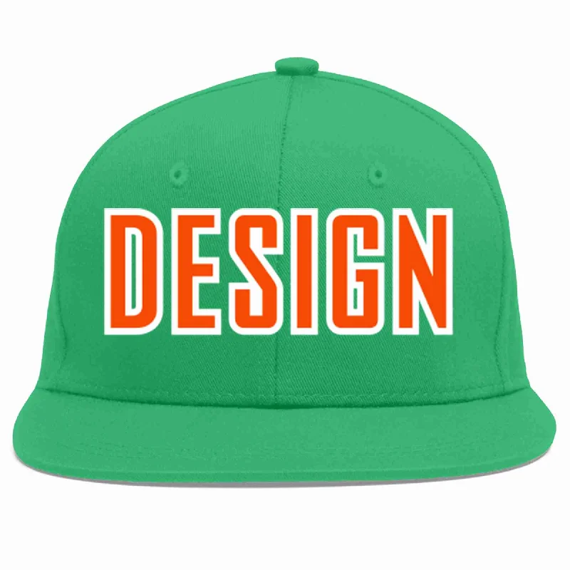 Baseball Cap With Custom Logo And Text-Custom Teal Orange-White Flat Eaves Sport Baseball Cap