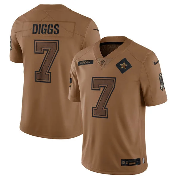 Football Jersey For Exclusive Team Gear-Men's Dallas Cowboys #7 Trevon Diggs 2023 Brown Salute To Service Limited Football Stitched Jersey