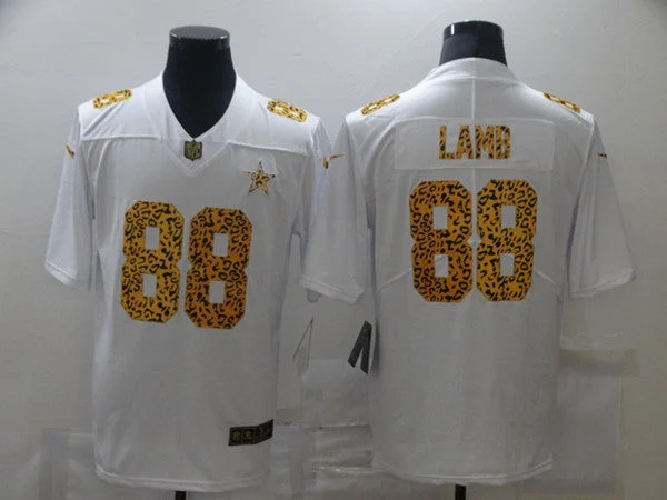 Football Jersey For Custom Fan Gear-Men's Dallas Cowboys #88 CeeDee Lamb 2020 White Leopard Print Fashion Limited Football Stitched Jersey