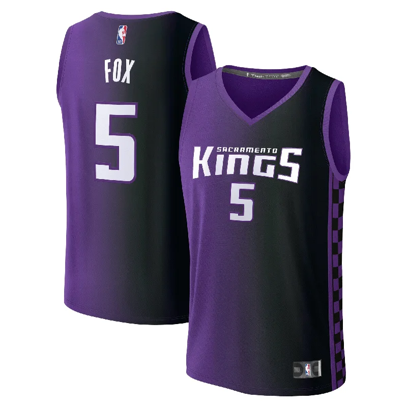 Basketball Jersey For Special Team Gifts-De'aaron Fox Sacramento Kings Branded Fast Break Player Basketball Jersey - Statement Edition - Purple