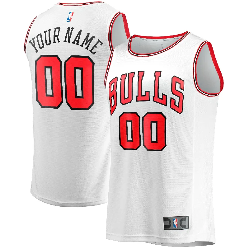 Basketball Jersey For Fan Event Customization-Chicago Bulls Branded Fast Break Custom Basketball Jersey - Association Edition - White