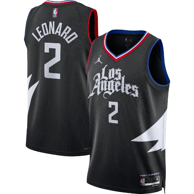 Basketball Jersey For Event And Tournament Gear-Kawhi Leonard La Clippers Jordan Brand Unisex Swingman Basketball Jersey - Statement Edition - Black