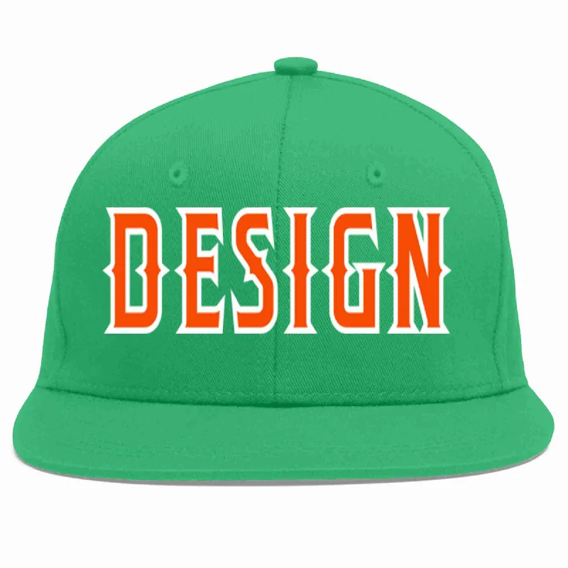 Baseball Cap For Special Event Orders-Custom Teal Orange-White Flat Eaves Sport Baseball Cap