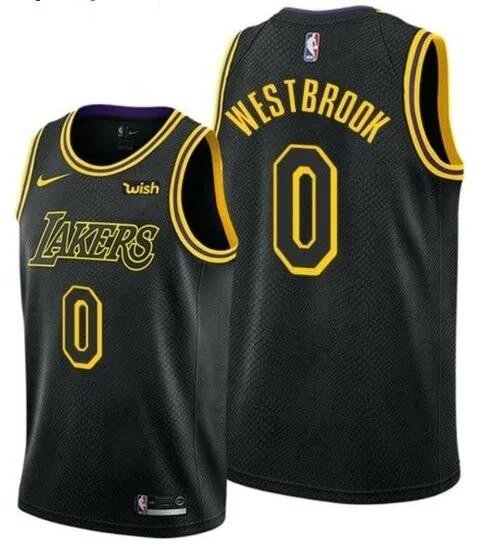 Basketball Jersey For Team Event Custom Orders-Lakers 0 Russell Westbrook Black Swingman Basketball Jersey