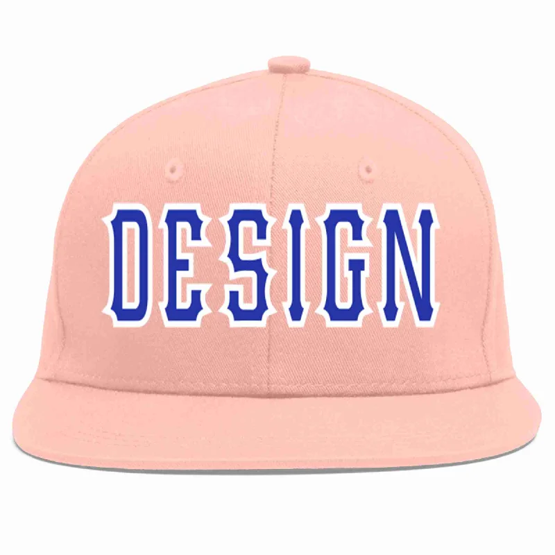 Baseball Cap For Summer Events-Custom Pink Royal-White Flat Eaves Sport Baseball Cap Design for Men/Women/Youth